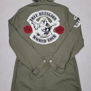 Vintage True Religion 2002 Last Stitch Buddha World Tour Parka Jacket Women Lg